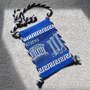 Blue and White Grecian Crossbody Bag